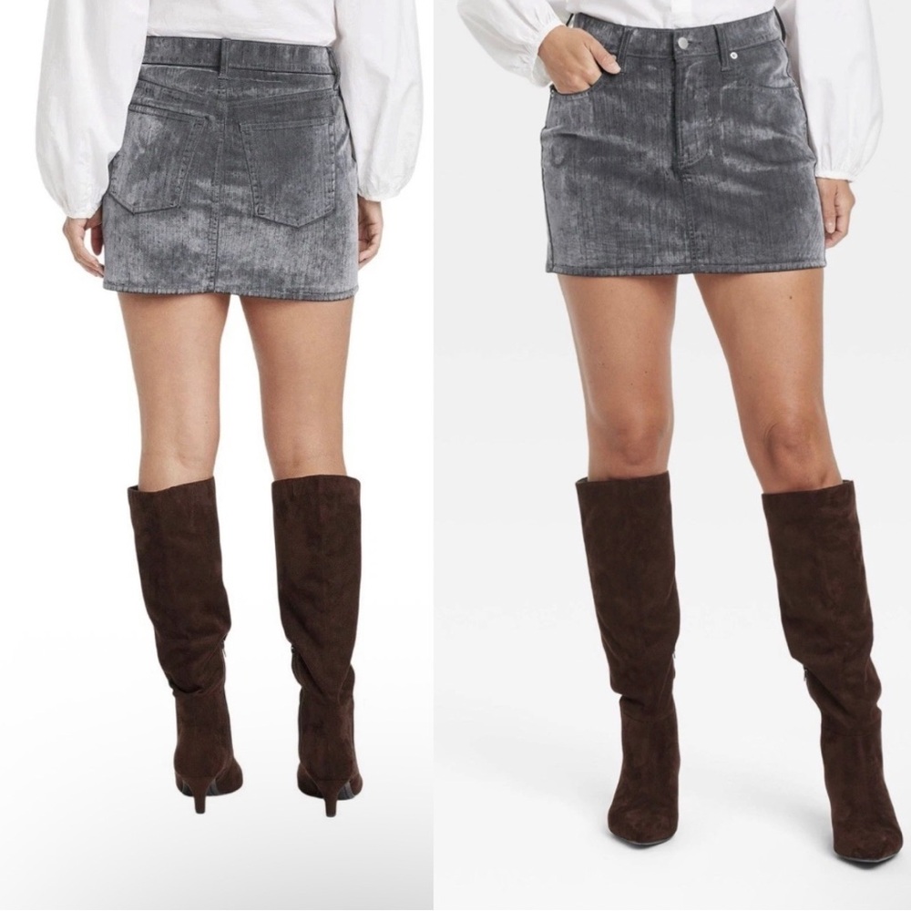 NWT UNIVERSAL THREAD SUEDE DENIM SKIRT SIZE 8